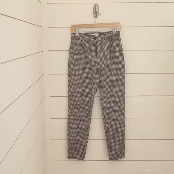 Silence & Noise Urban Outfitters size 0 checkered tapered pants cotton - Picture 1 of 5